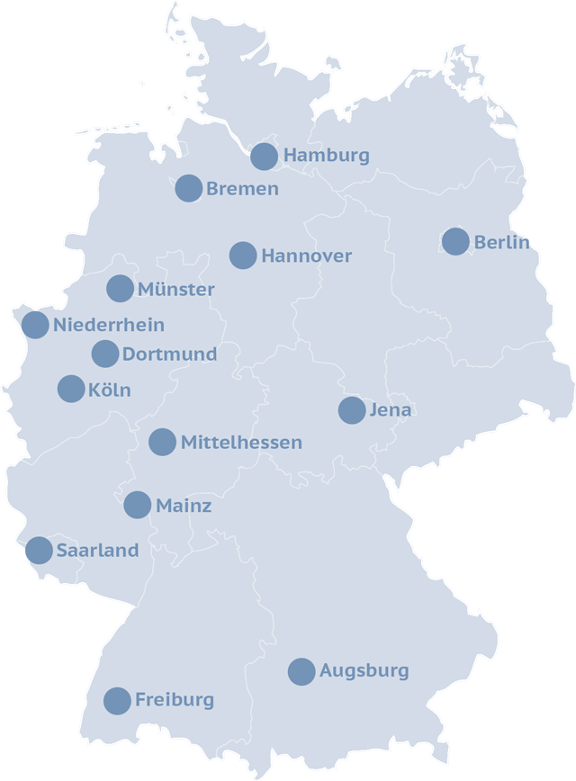 Deutschlandkarte mit Standorten